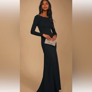 Lulu's Classic Black Long Sleeve Dress